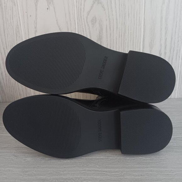 NEW Steve Madden Women's Lazio Black Leather & PU Boot Full Side‎ Zip Size 8.5M - Picture 10 of 11